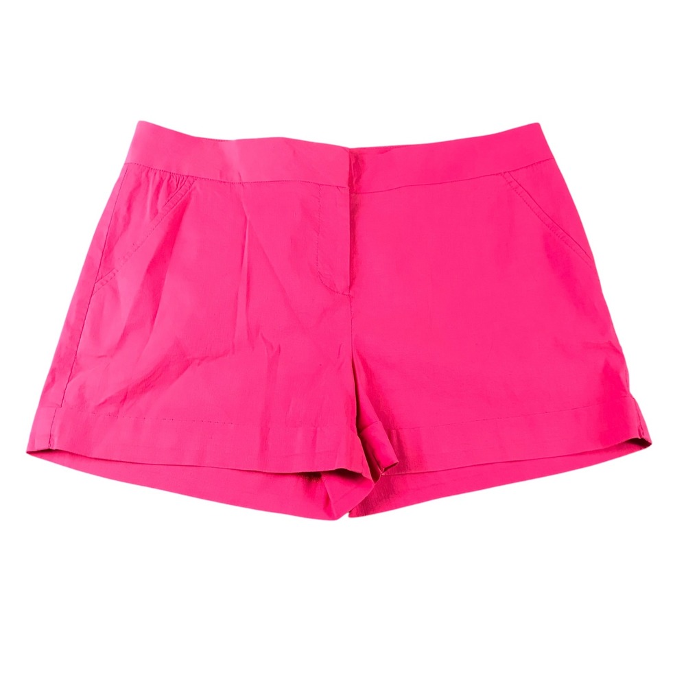 Bebe Womens Hot Pink Linen Blend‎ Cuffed Trouser Shorts Size 12 Fuchsia 809